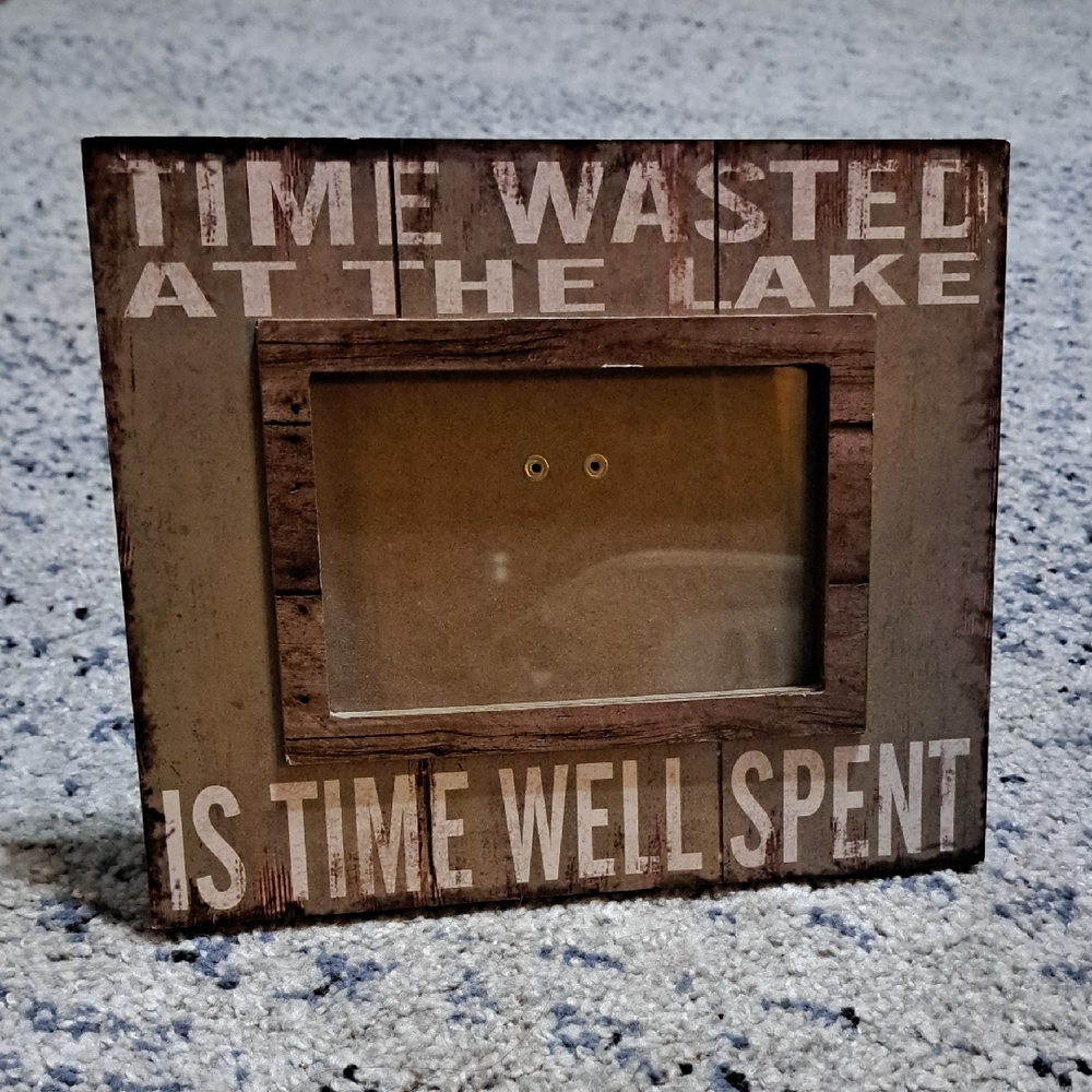 Lake-Themed Brown Picture Frame